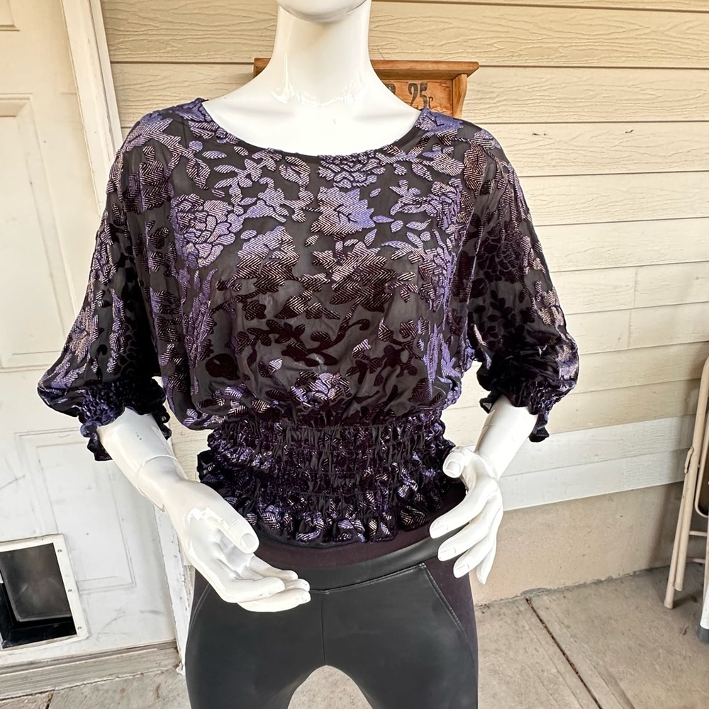 Express Black Ruched Relaxed Blouse
